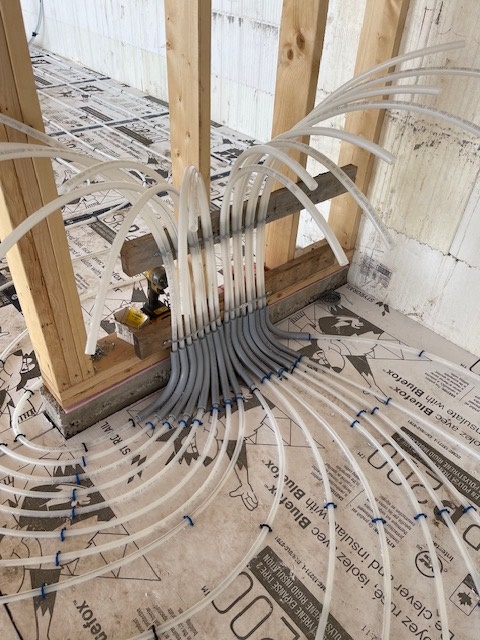 Tubing for Radiant In Floor Heating at Manifold