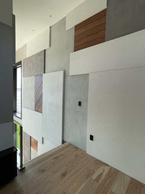 Custom Concrete and Wood Feature Wall